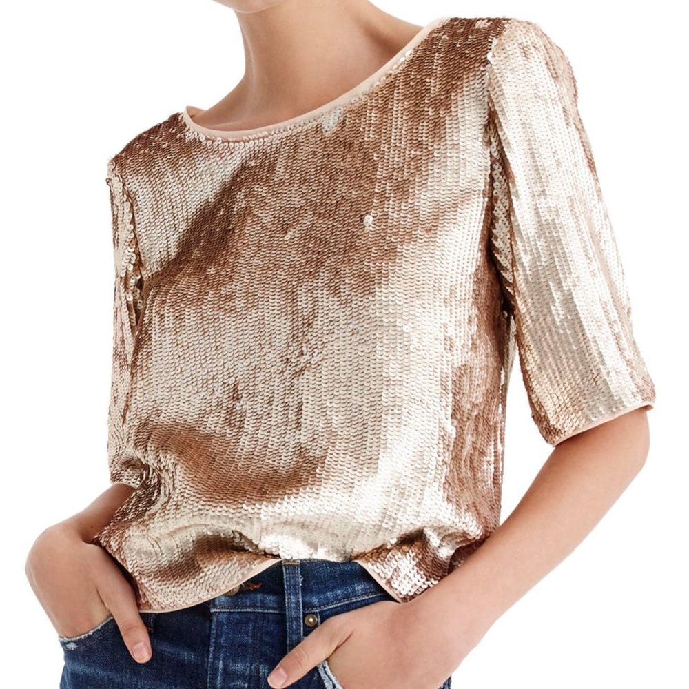 J. Crew Gold Sequin Blouse